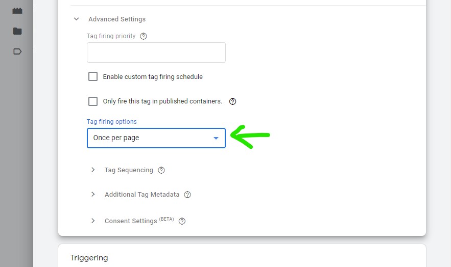 Advanced Tag settings