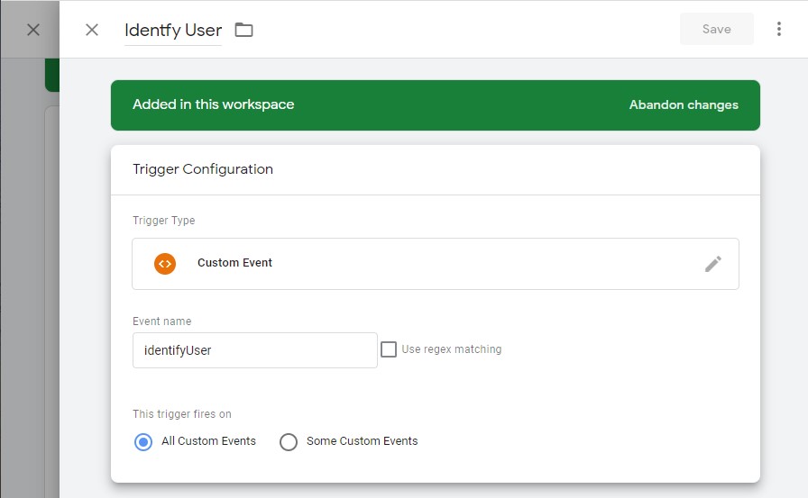 GTM "Identify User" Trigger